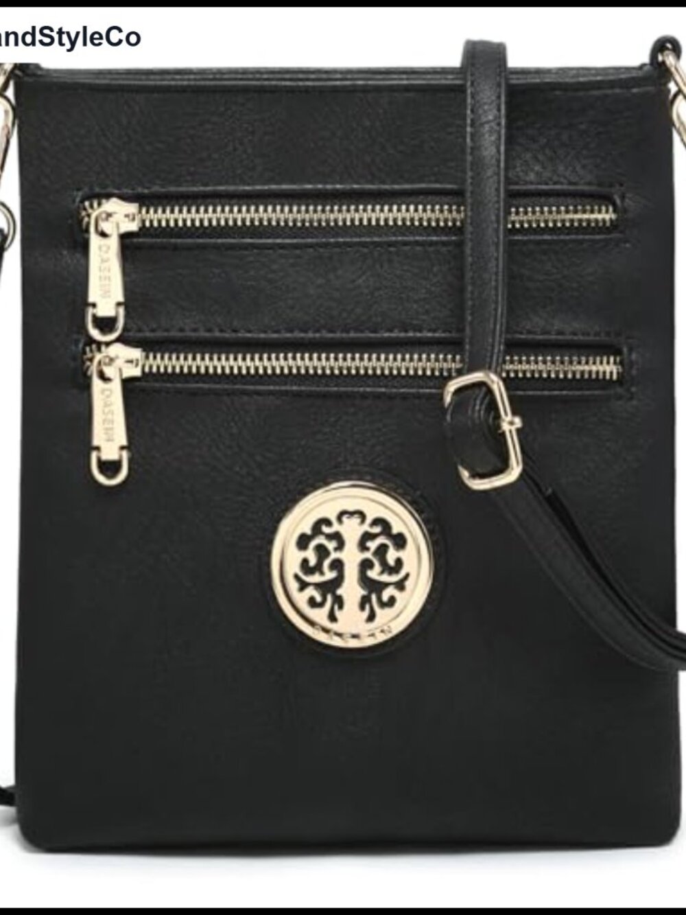 Women's Small Crossbody Bag Faux Leather Lightweight Multi Zipper Pockets